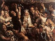 JORDAENS, Jacob The King Drinks s oil on canvas